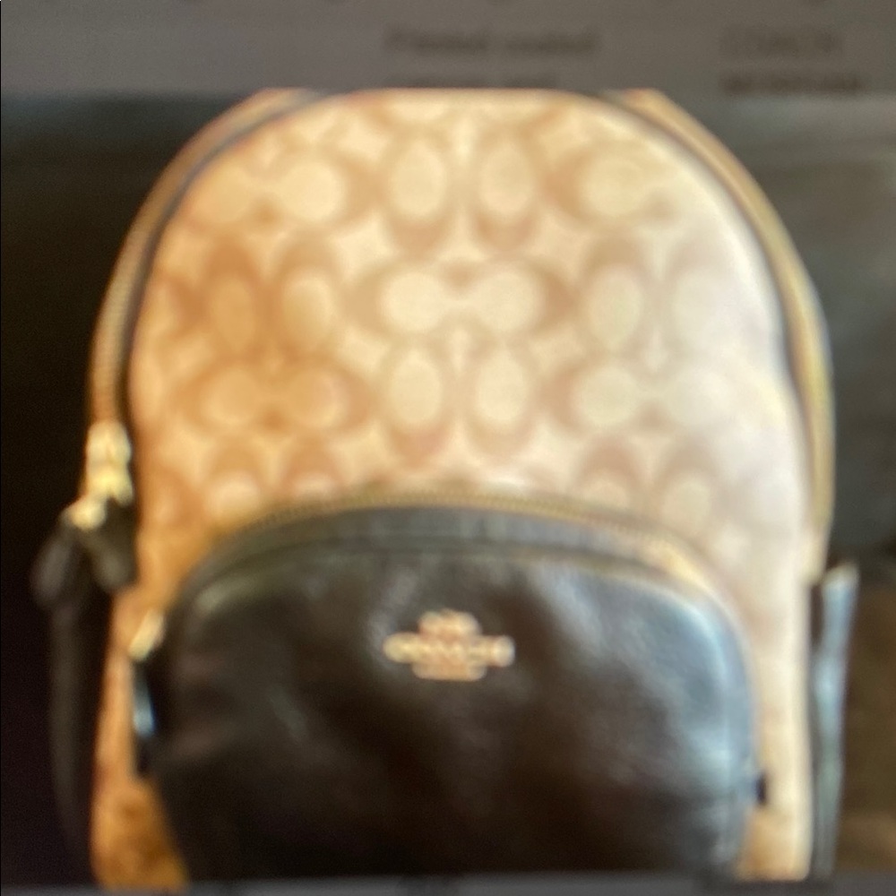 Coach Court Backpack in Signature Canvas Brown/Black